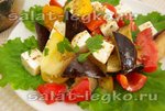 Теплый салат из баклажанов с фетой