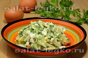 рецепт салата с куриным филе и огурцом
