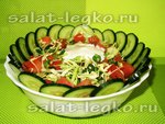 Салат из капусты, огурцов и помидоров