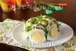 Салат с курицей и фасолью