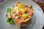 Куриный салат с фруктами и сыром