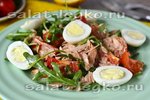 Салат с рукколой и консервированным тунцом