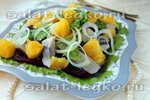 Салат из сельди и свеклы с апельсиновой заправкой