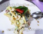 Салат «Стриптиз» с ветчиной и свежими огурцами