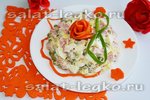 Салат с вареной колбасой и овощами