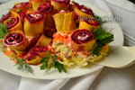 Салат "Букет невесты" с сельдью, сыром и свеклой