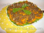 Салат из жареной тыквы с чечевицей