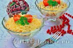 Салат с куриным филе, яйцами и помидорами черри