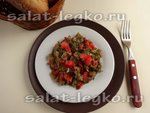 Салат из печеных баклажанов и перцев и помидоров (мелидзаносалата)