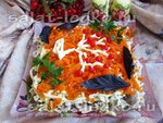 Слоеный салат с курицей и грибами "Осень"