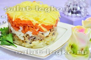 Салат рыбный слоёный